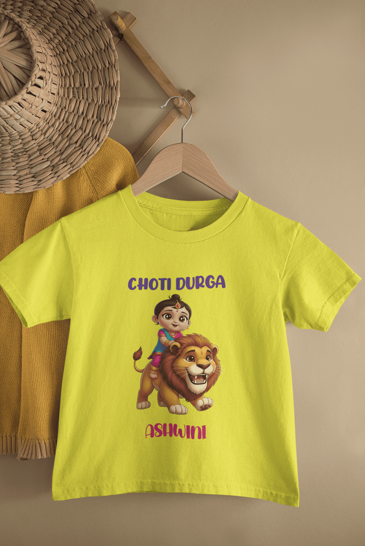 Choti Durga Durga Pooja Half Sleeves T-Shirt For Girls -FunkyTeesClub