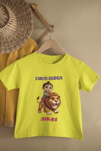 Choti Durga Durga Pooja Half Sleeves T-Shirt For Girls -FunkyTeesClub