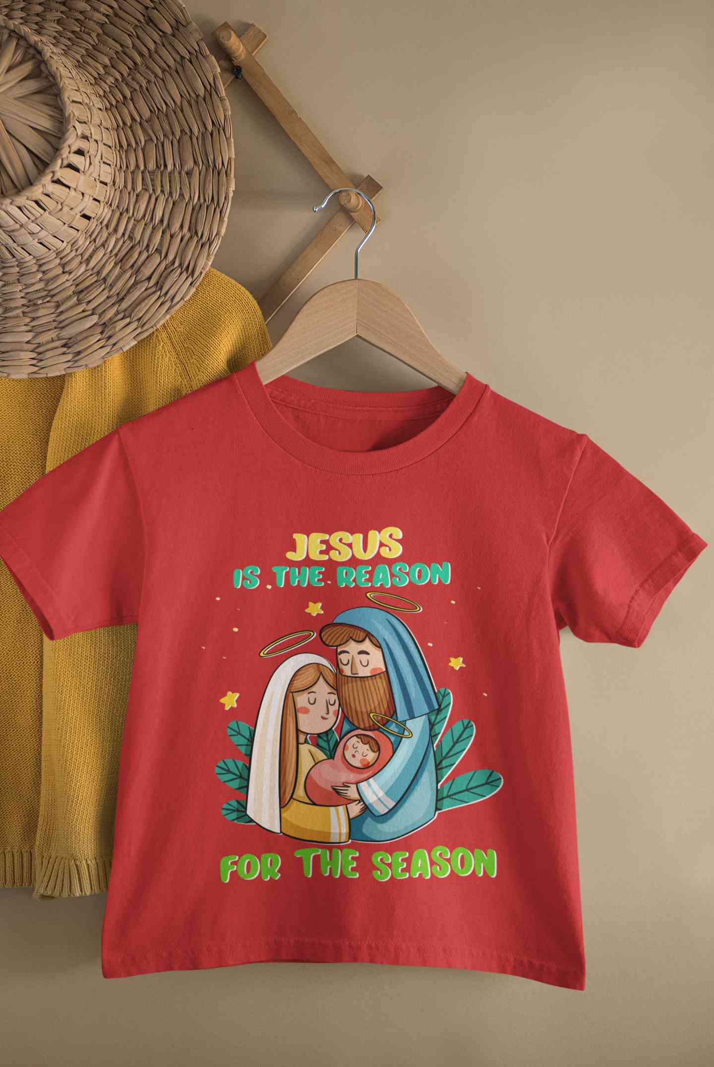 Jesus Is The Reason For The Season Christmas Half Sleeves T-Shirt For Girls -FunkyTeesClub