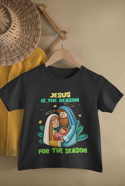 Jesus Is The Reason For The Season Christmas Half Sleeves T-Shirt for Boy-FunkyTeesClub