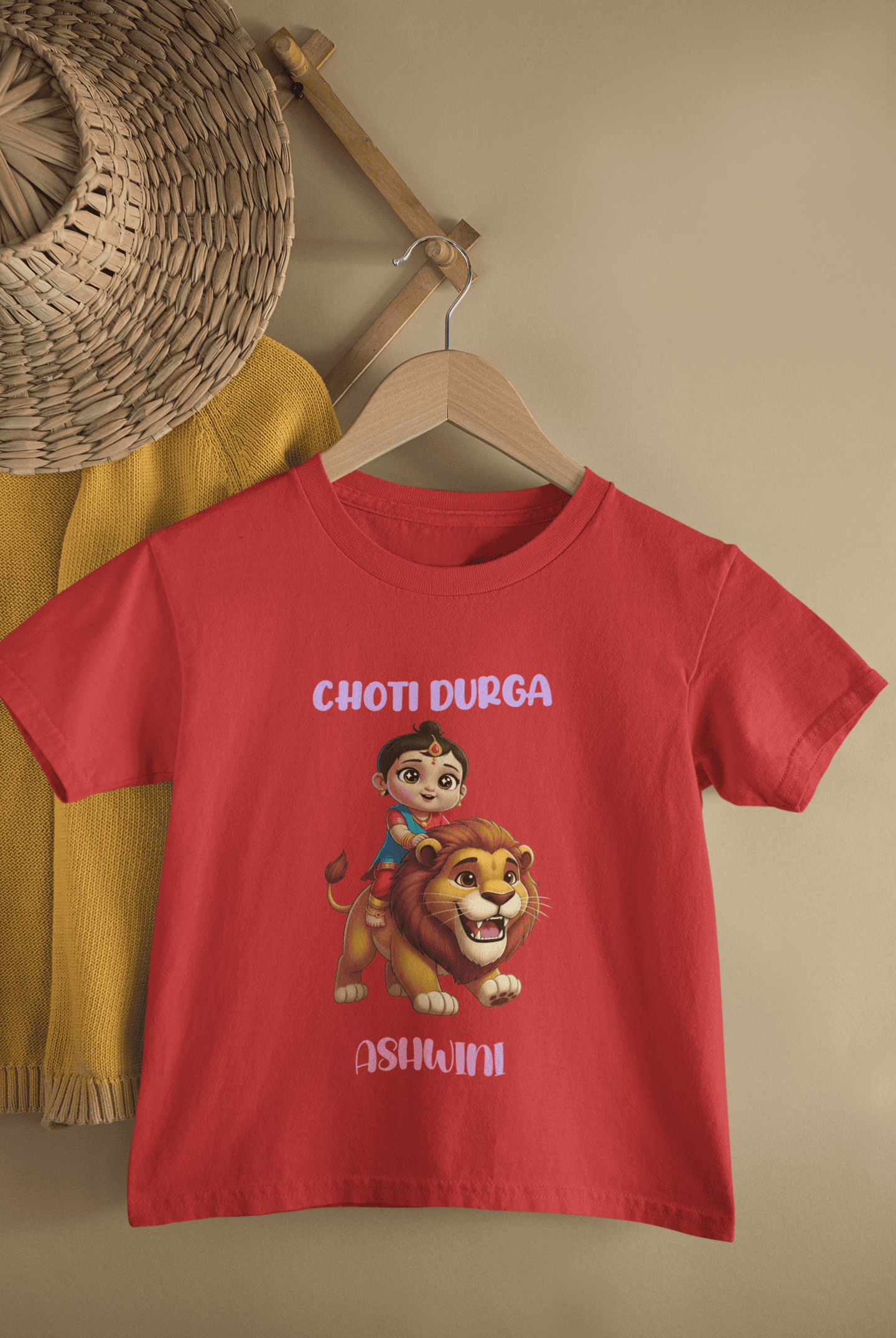 Choti Durga Durga Pooja Half Sleeves T-Shirt For Girls -FunkyTeesClub