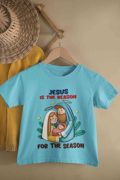 Jesus Is The Reason For The Season Christmas Half Sleeves T-Shirt for Boy-FunkyTeesClub