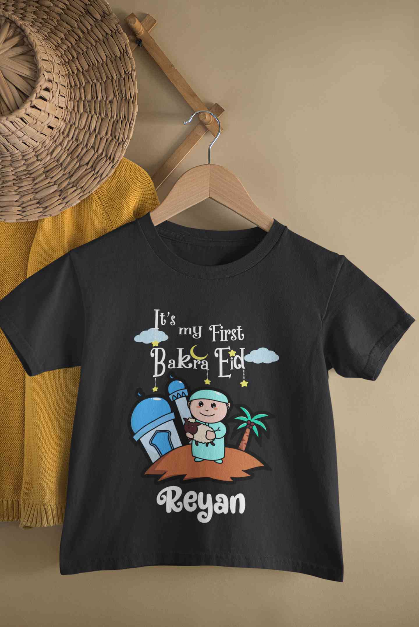Custom Name Its My First Bakra Eid Half Sleeves T-Shirt for Boy-FunkyTeesClub