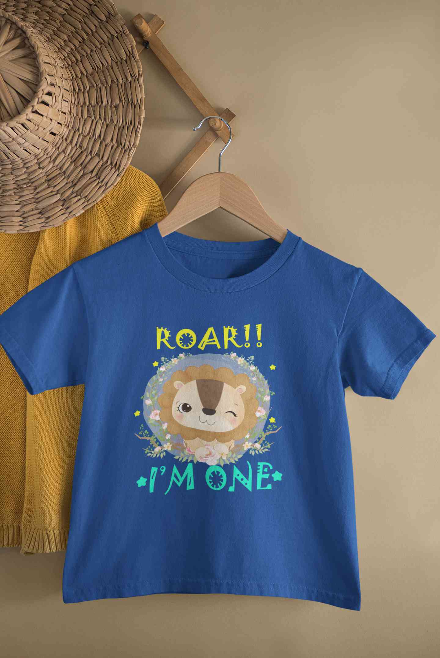 Roar I Am One First Birthday Half Sleeves T-Shirt for Boy-FunkyTeesClub