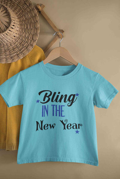 Bling In The New Year Half Sleeves T-Shirt for Boy-FunkyTeesClub