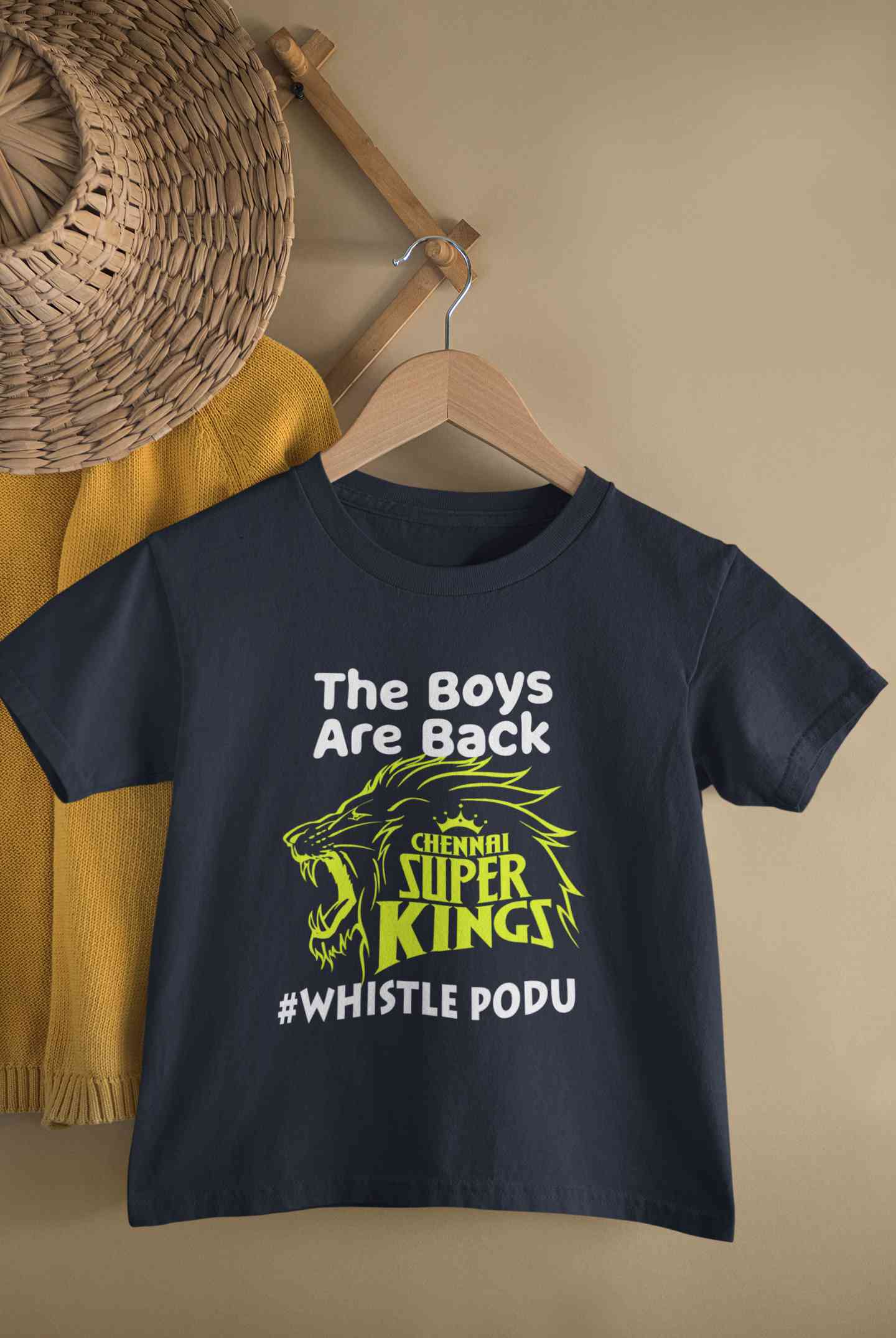 The Boys Are Back Whistle Podu IPL CSK Chennai Super Kings Half Sleeves T-Shirt for Boy-FunkyTeesClub