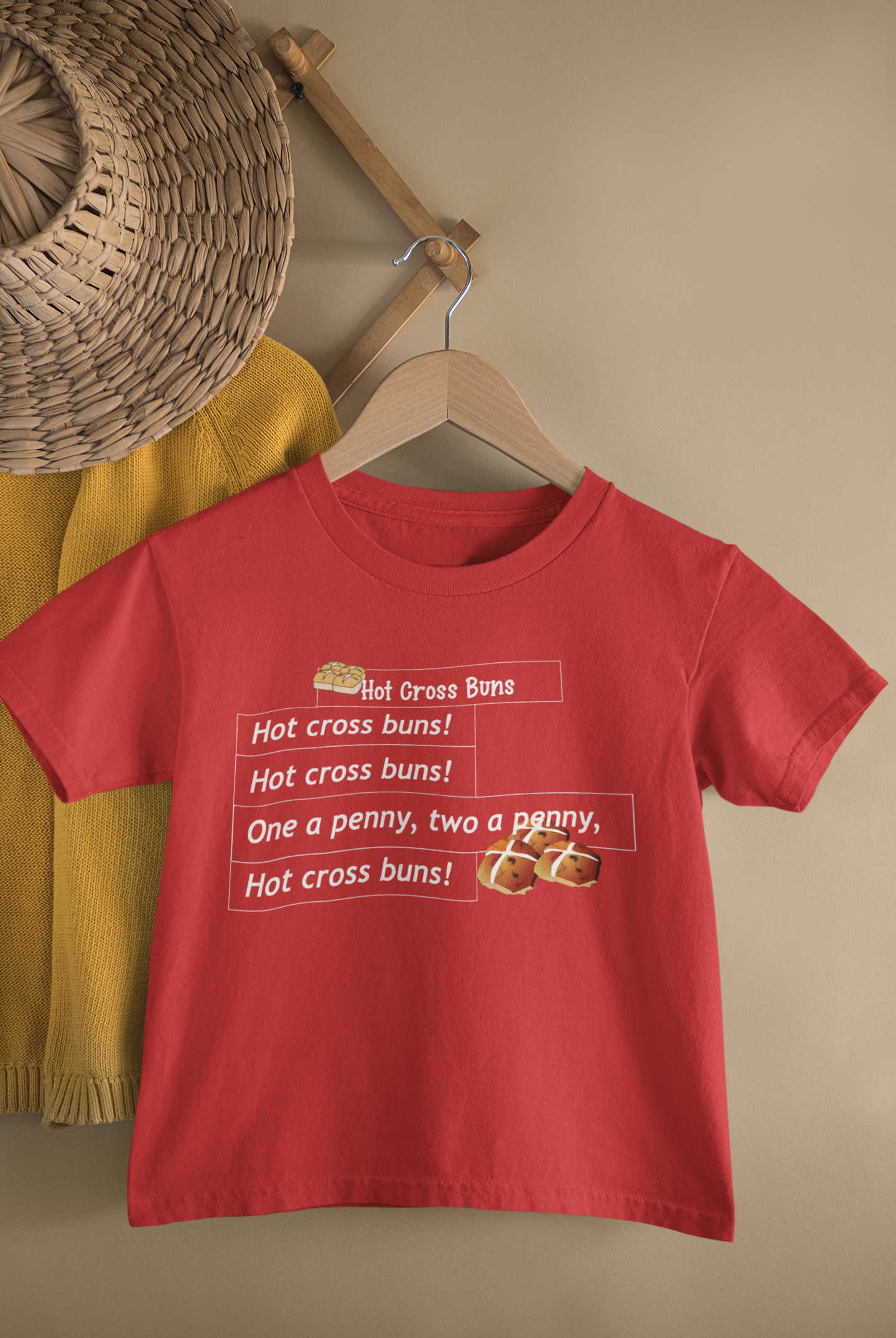 Hot Cross Buns Poem Half Sleeves T-Shirt for Boy-FunkyTeesClub