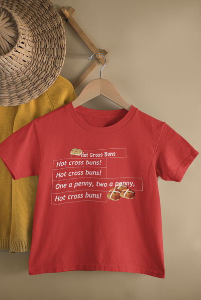 Hot Cross Buns Poem Half Sleeves T-Shirt for Boy-FunkyTeesClub