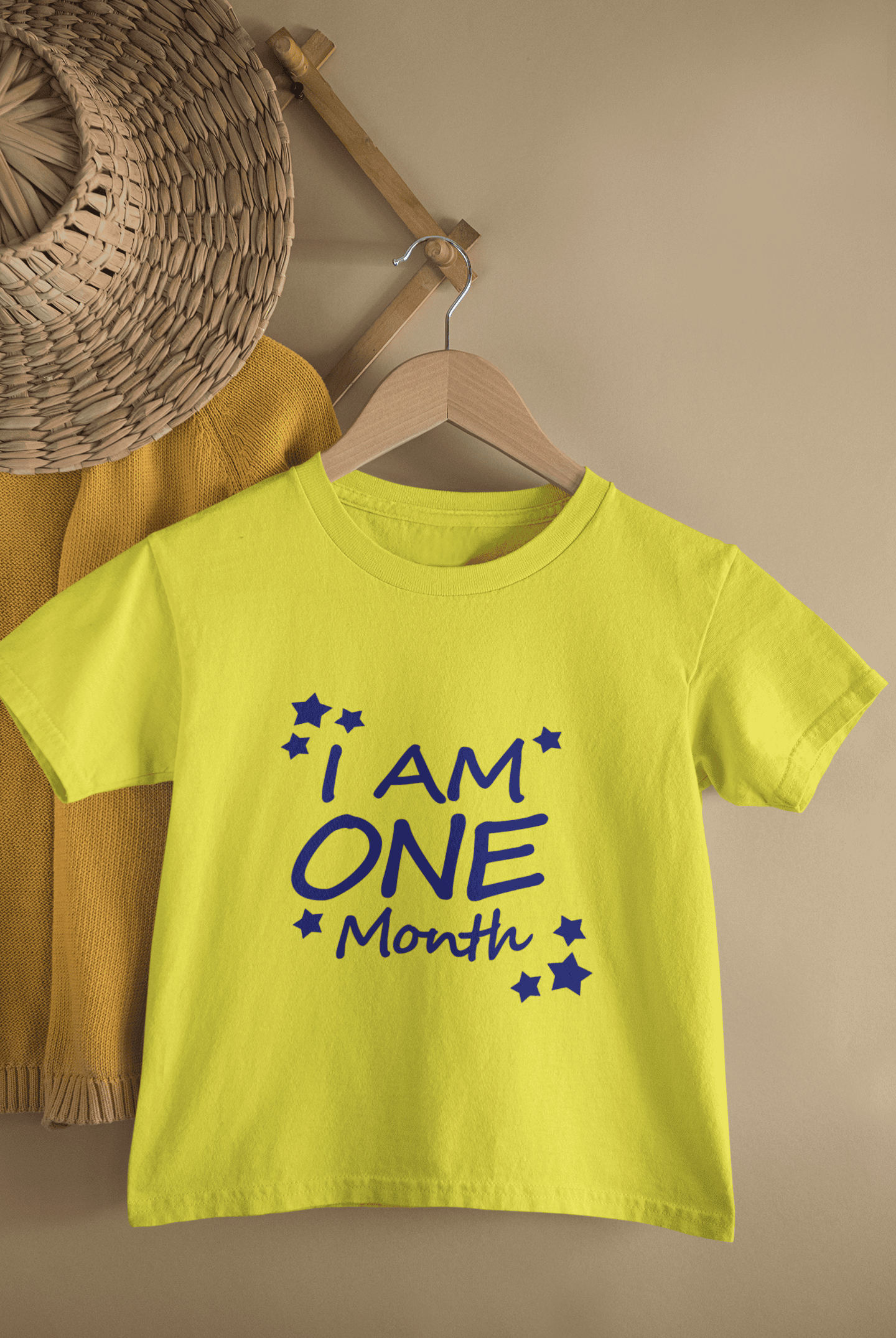 I Am One Month Half Sleeves T-Shirt For Girls -FunkyTeesClub