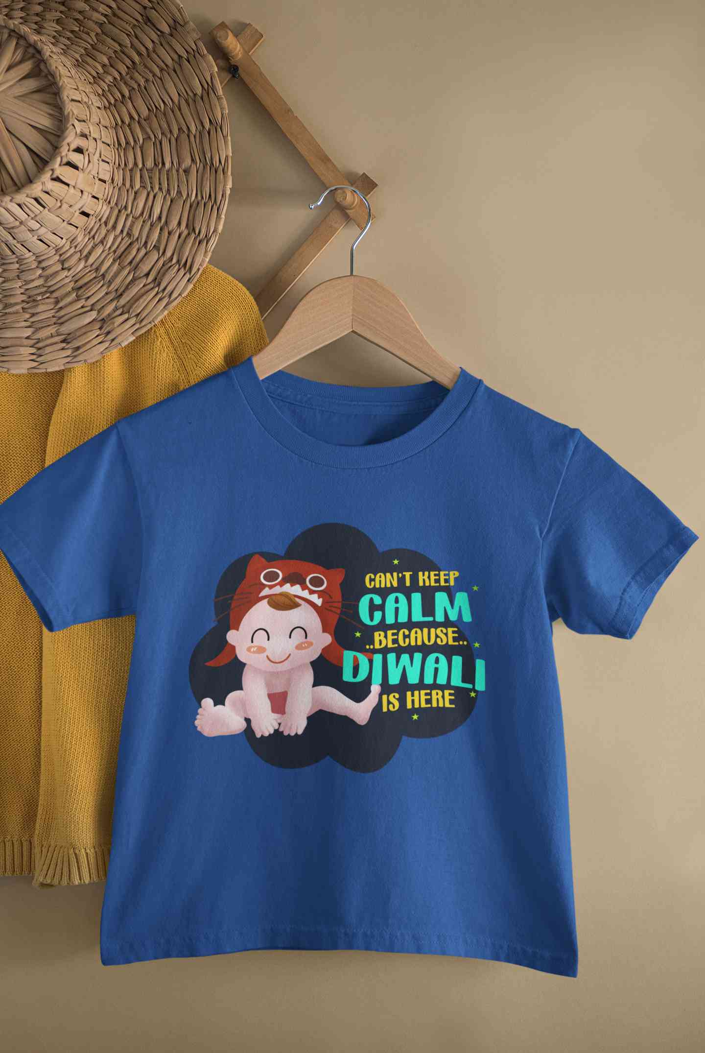 Can Not Keep Calm Because Diwali Is Here Half Sleeves T-Shirt for Boy-FunkyTeesClub