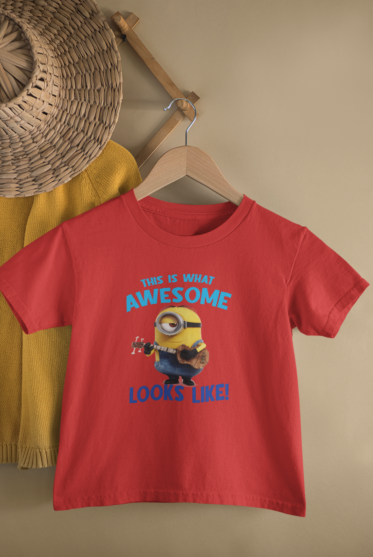 This Is What Awesome Looks Like Minion Half Sleeves T-Shirt for Boy-FunkyTeesClub