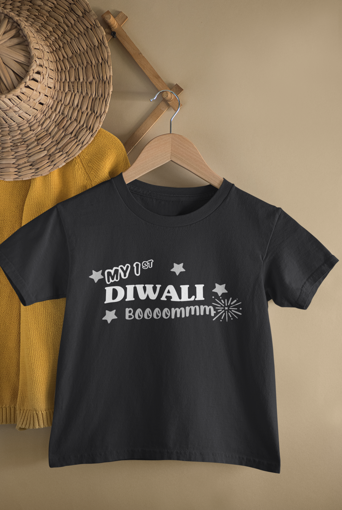 My First Diwali Boommm Half Sleeves T-Shirt for Boy-FunkyTeesClub