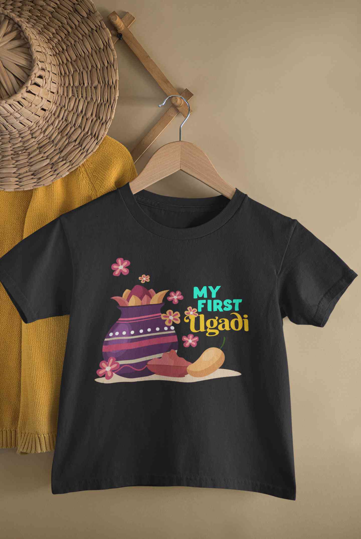 My First Ugadi Half Sleeves T-Shirt for Boy-FunkyTeesClub