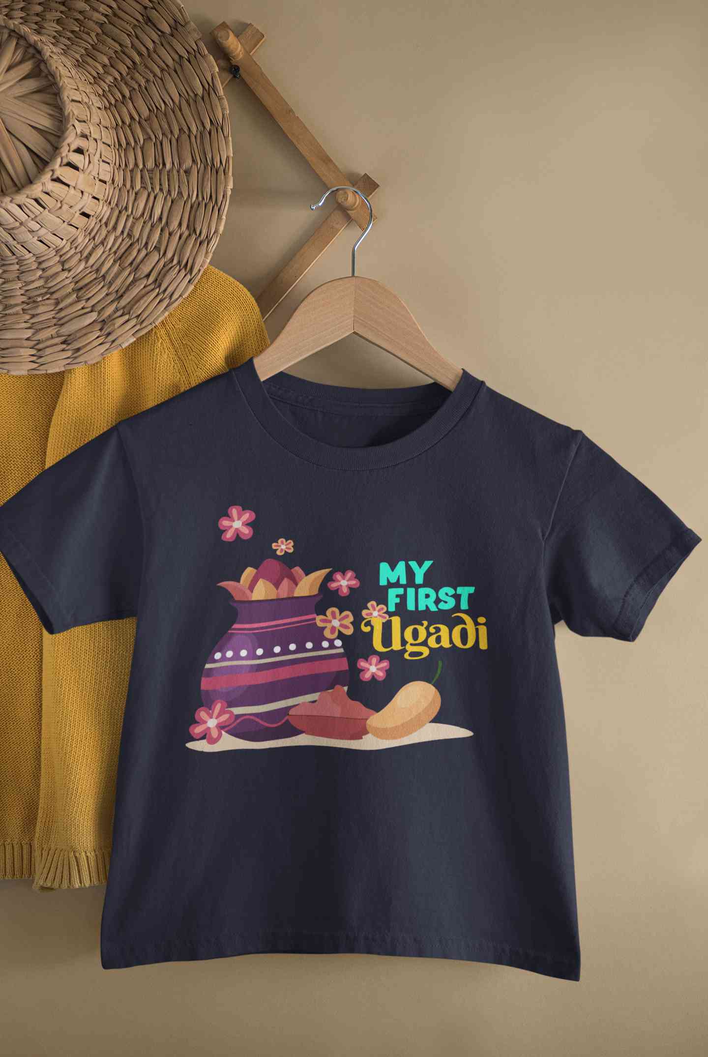My First Ugadi Half Sleeves T-Shirt for Boy-FunkyTeesClub