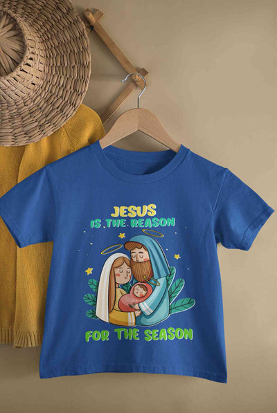 Jesus Is The Reason For The Season Christmas Half Sleeves T-Shirt For Girls -FunkyTeesClub