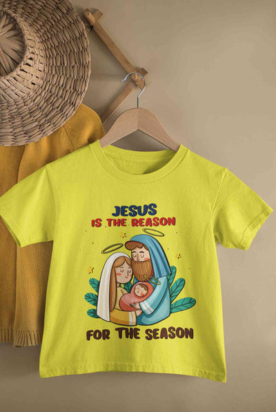 Jesus Is The Reason For The Season Christmas Half Sleeves T-Shirt for Boy-FunkyTeesClub