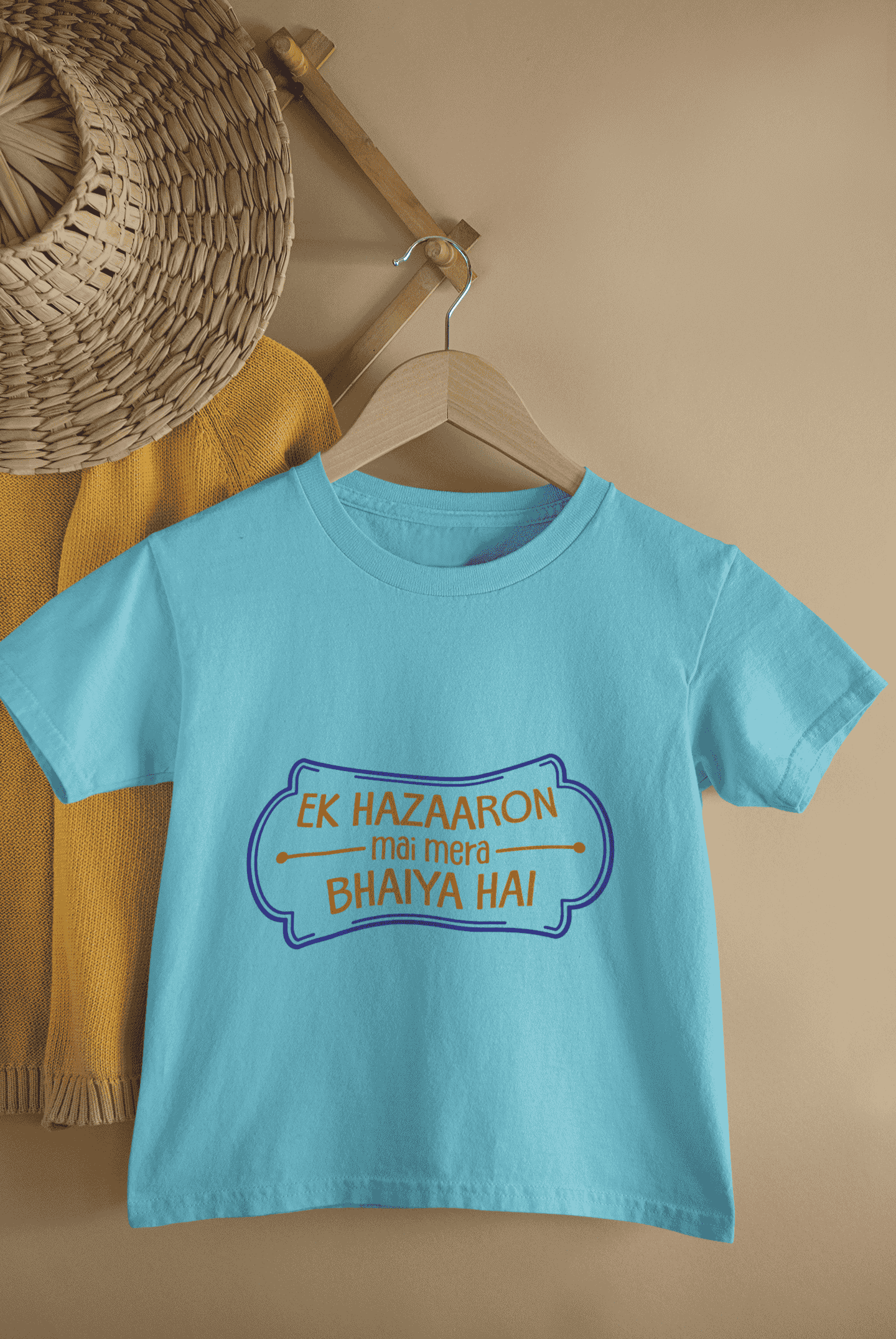 Ek Hazaron Mai Mera Bhaiya Hai Rakshabandhan Half Sleeves T-Shirt For Girls -FunkyTeesClub
