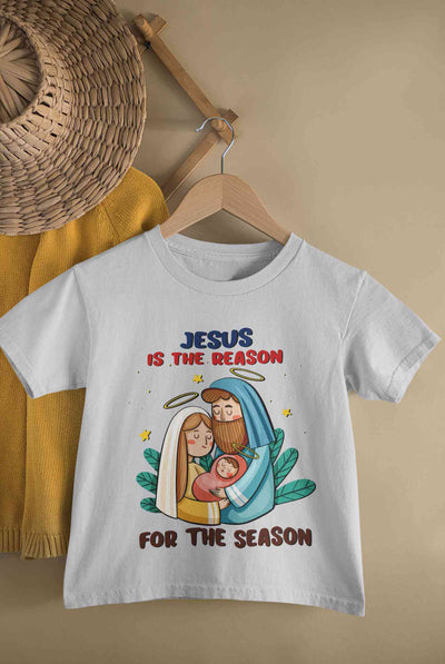 Jesus Is The Reason For The Season Christmas Half Sleeves T-Shirt for Boy-FunkyTeesClub