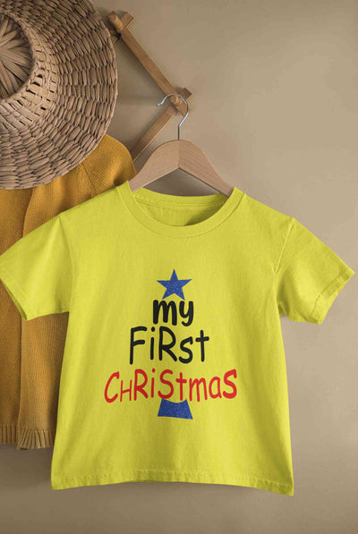 My First Christmas Half Sleeves T-Shirt for Boy-FunkyTeesClub