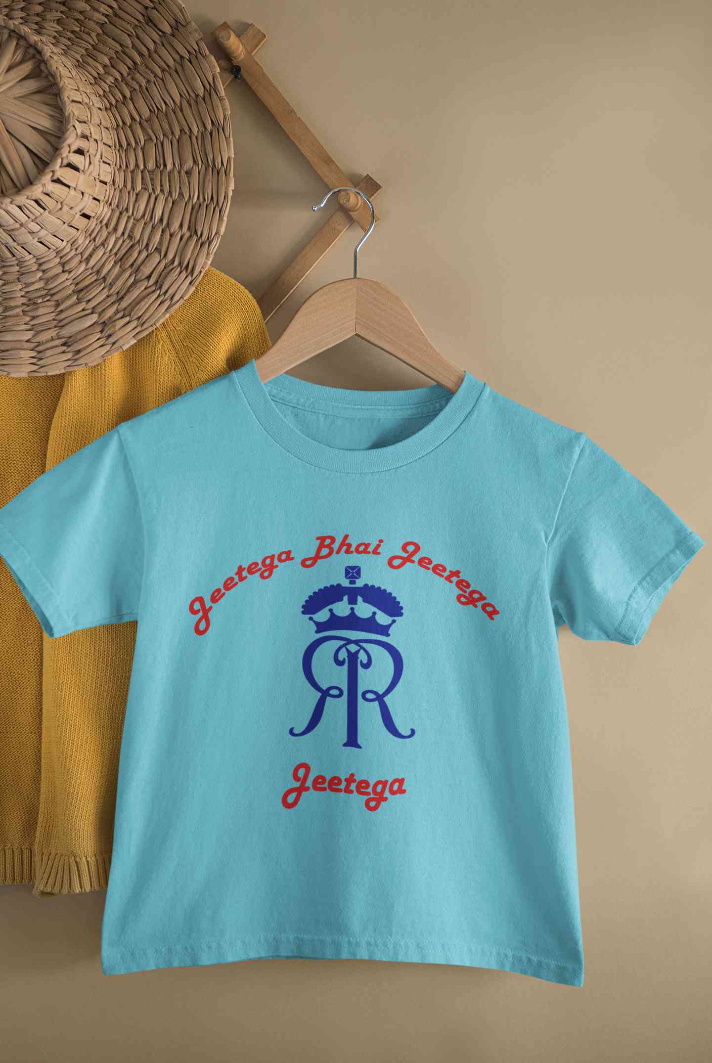 IPL Rajasthan Royals Jeetega Bhai Jeetega RR Jeetega Half Sleeves T-Shirt For Girls -FunkyTeesClub