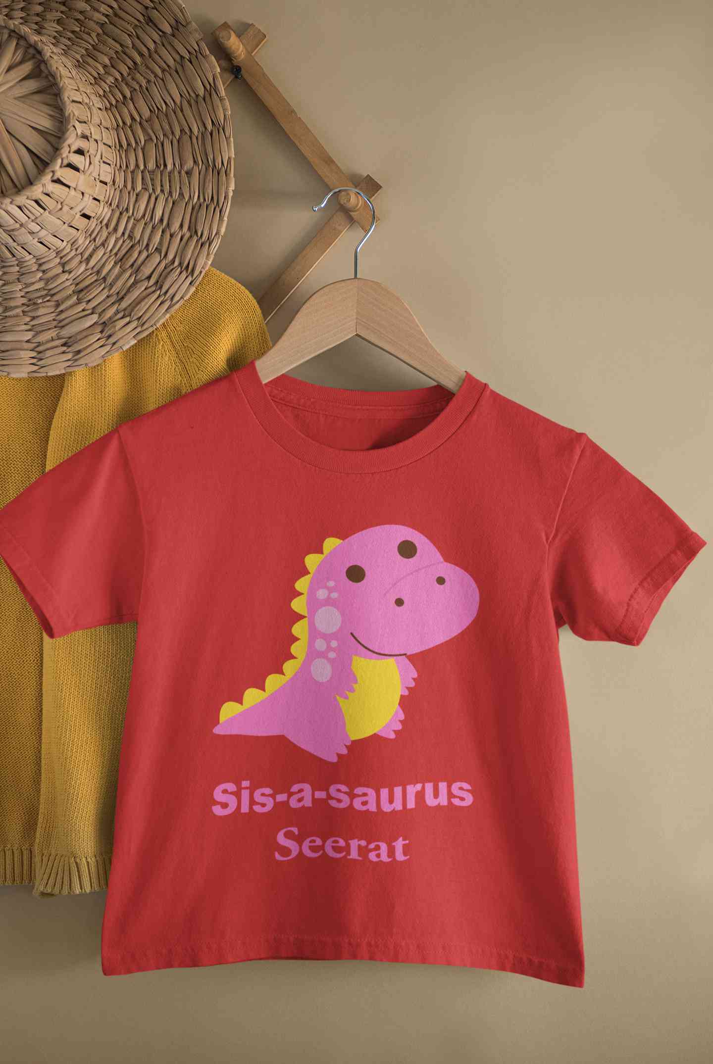 Custom Name Sis A Sauras Rakhi Half Sleeves T-Shirt For Girls -FunkyTeesClub