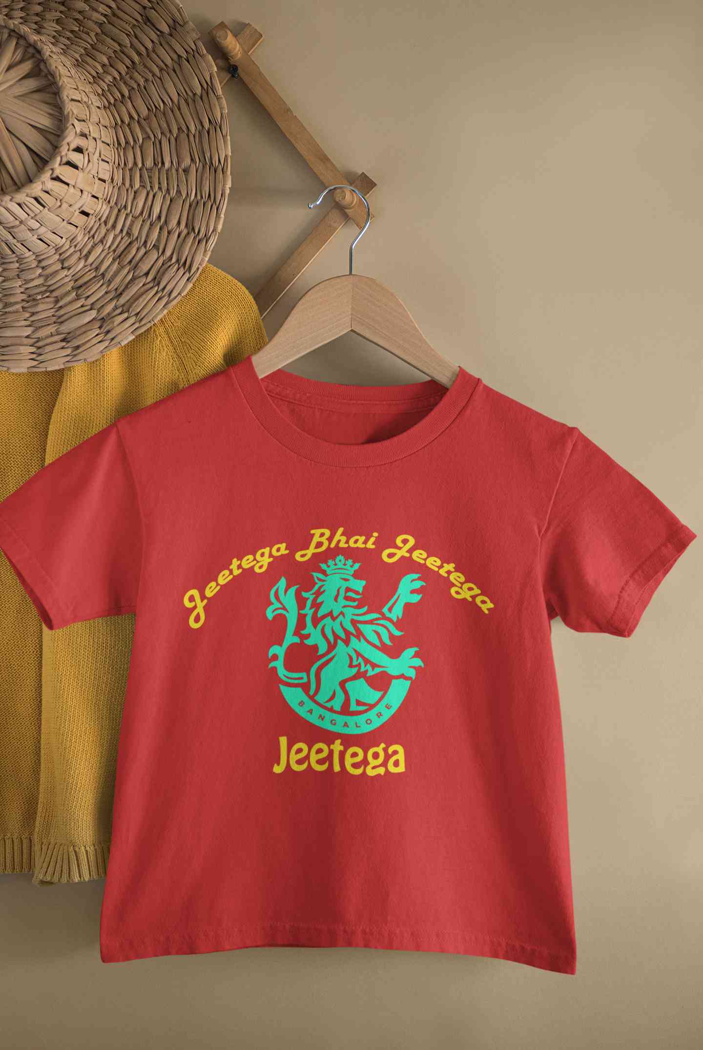 IPL Royal Challengers Bangalore Jeetega Bhai Jeetega RCB Jeetega Half Sleeves T-Shirt For Girls -FunkyTeesClub