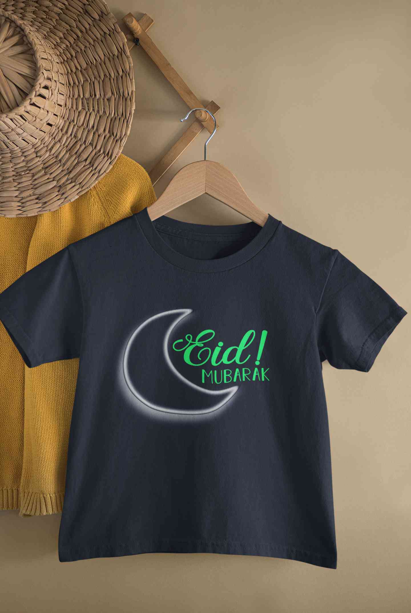 Eid Mubaaarak Half Sleeves T-Shirt for Boy-FunkyTeesClub
