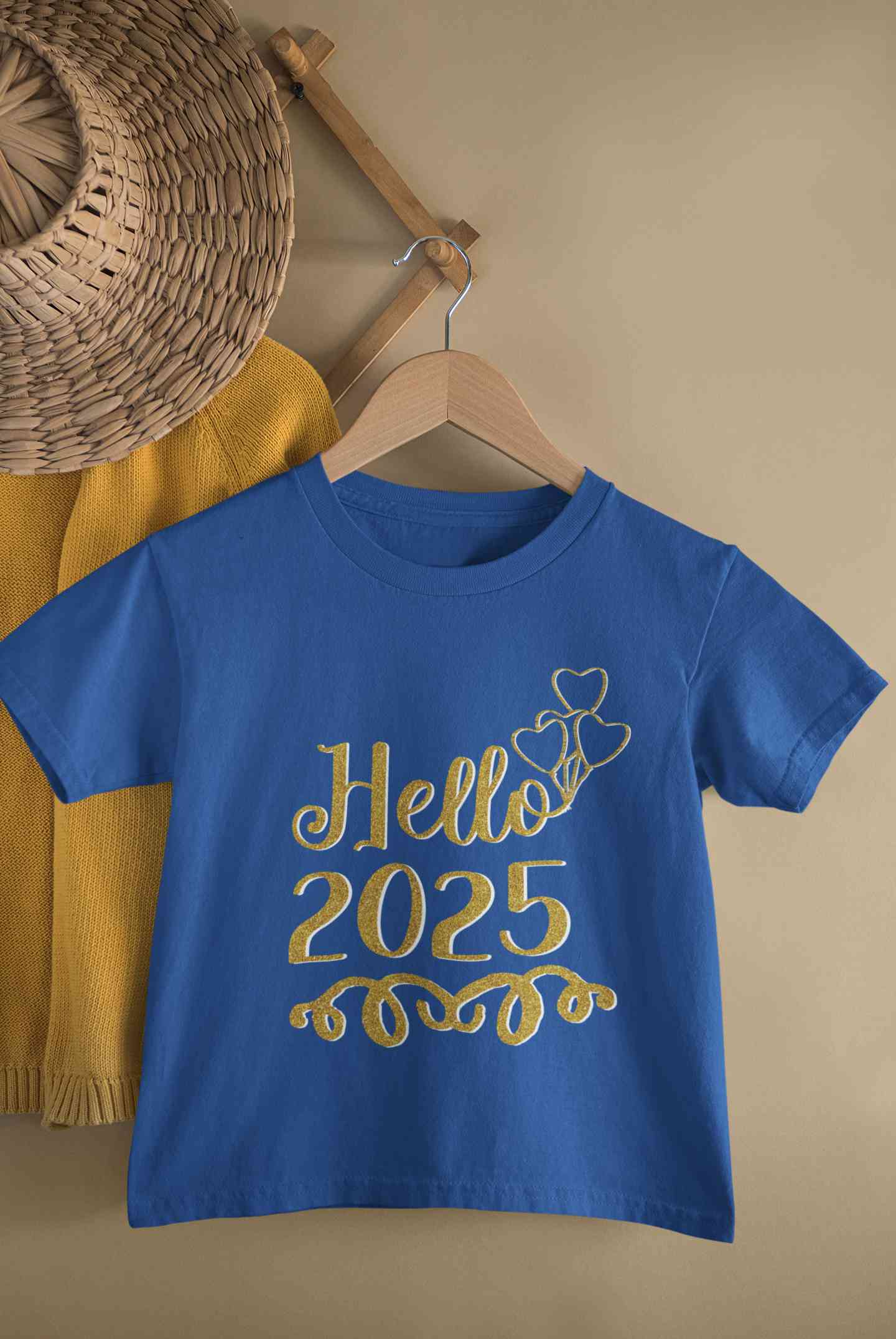 Hello 2025 New Year Half Sleeves T-Shirt For Girls -FunkyTeesClub