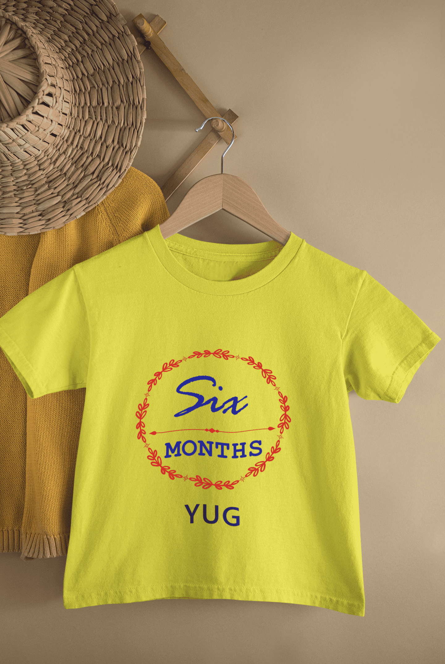 Custom Name Six Month Birthday Half Sleeves T-Shirt for Boys -FunkyTeesClub
