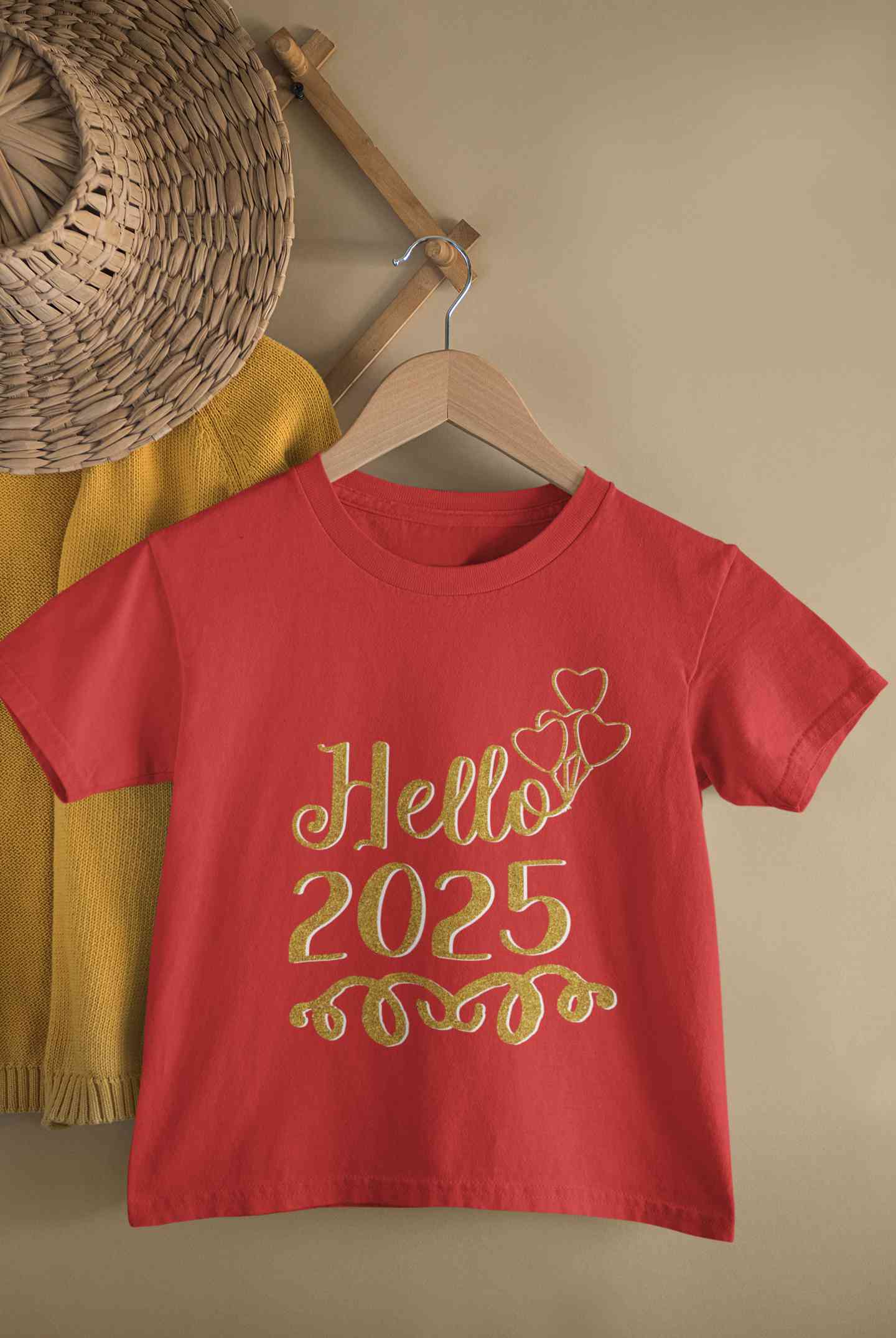 Hello 2025 New Year Half Sleeves T-Shirt For Girls -FunkyTeesClub