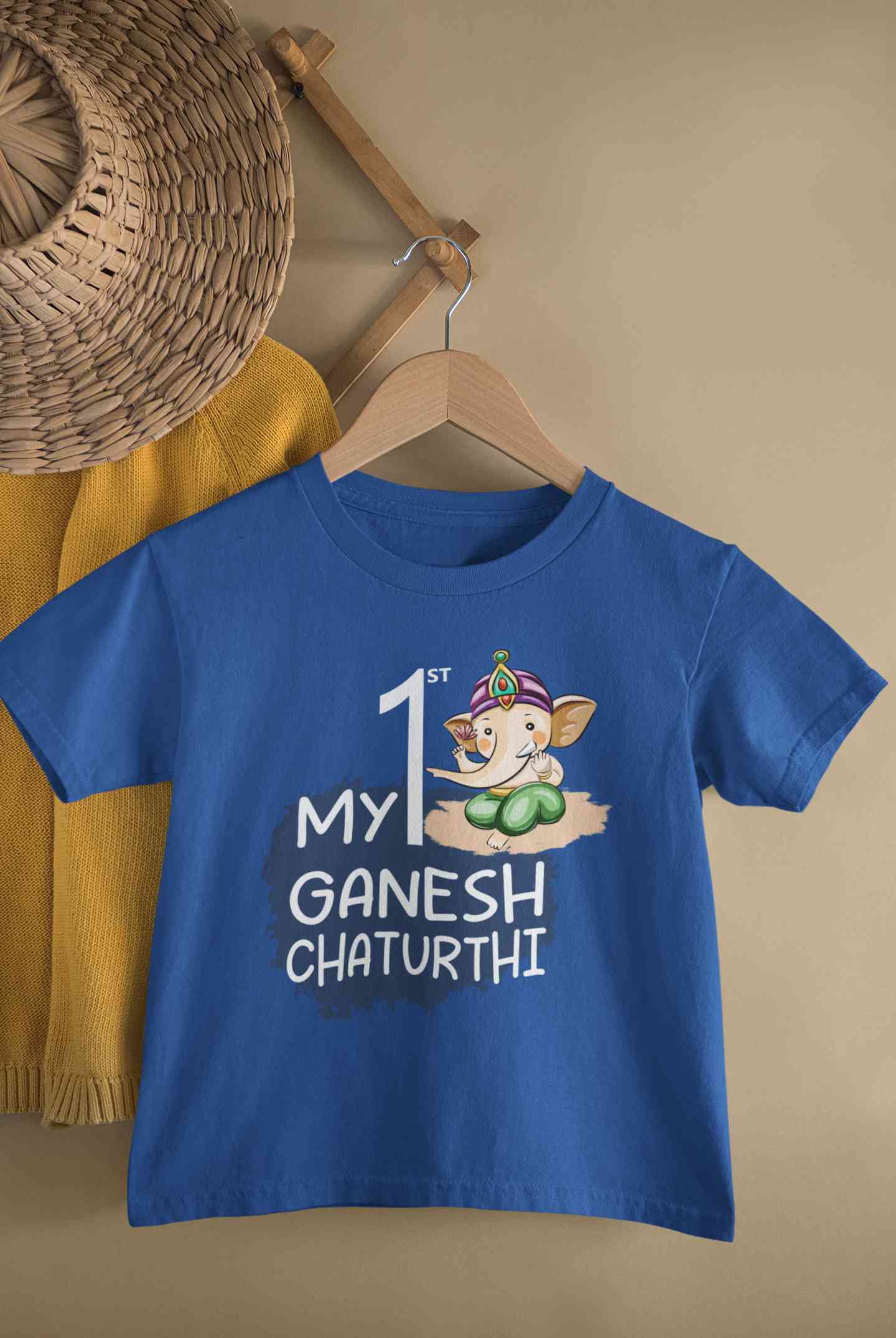 My 1st Ganesh Chaturthi Half Sleeves T-Shirt for Boy-FunkyTeesClub