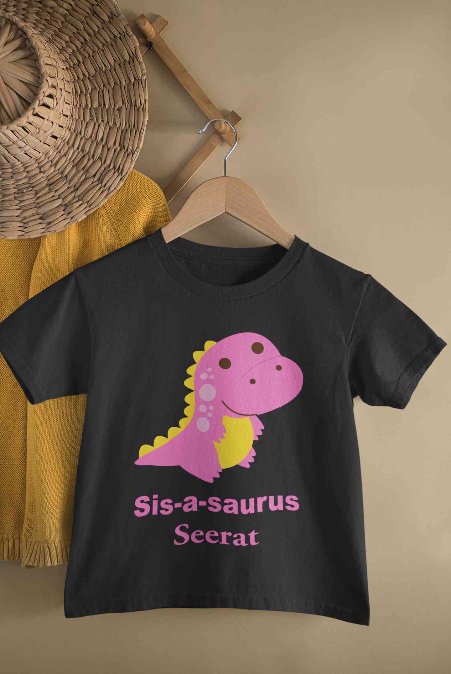 Custom Name Sis A Sauras Rakhi Half Sleeves T-Shirt For Girls -FunkyTeesClub