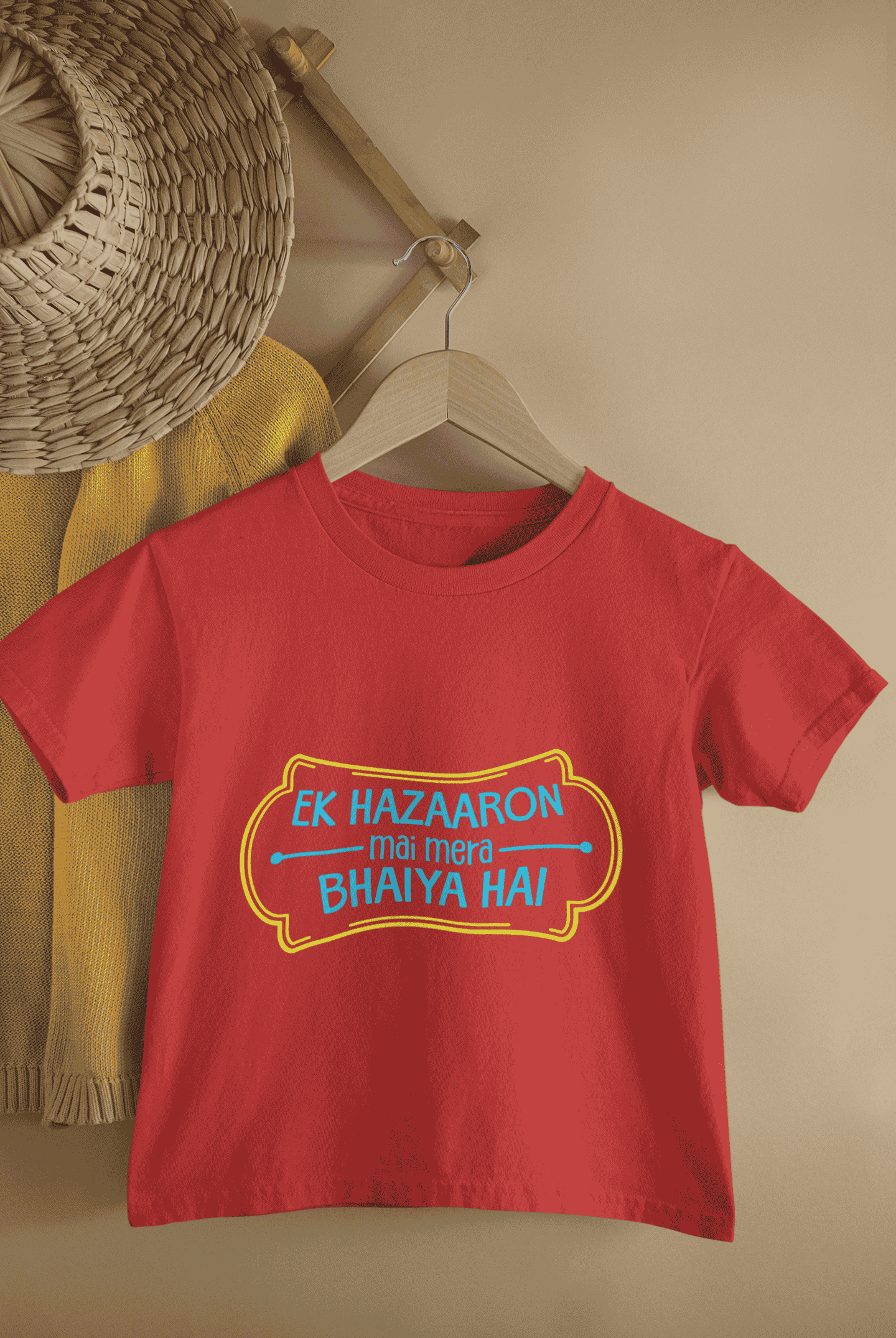 Ek Hazaron Mai Mera Bhaiya Hai Rakshabandhan Half Sleeves T-Shirt For Girls -FunkyTeesClub