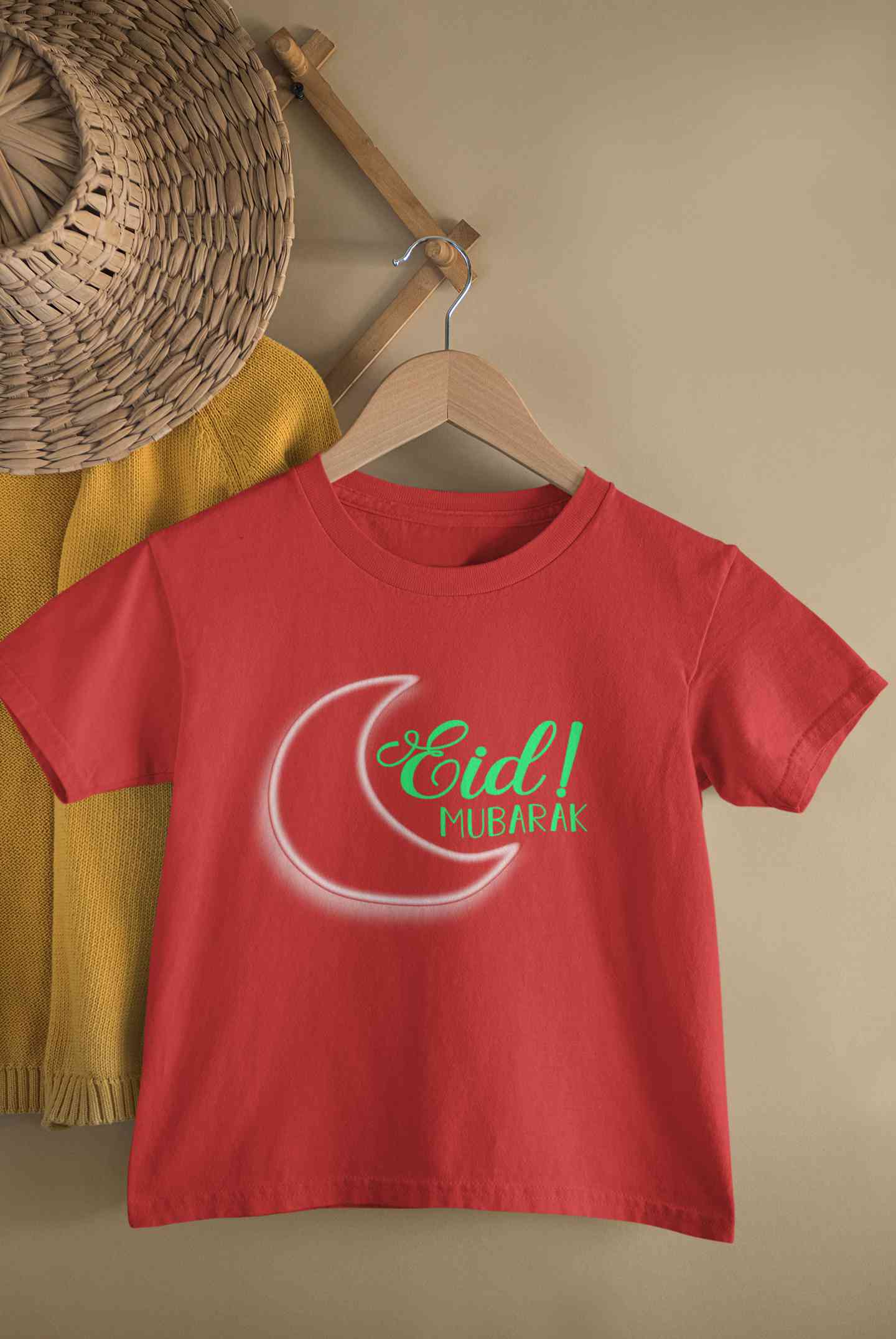 Eid Mubaaarak Half Sleeves T-Shirt for Boy-FunkyTeesClub