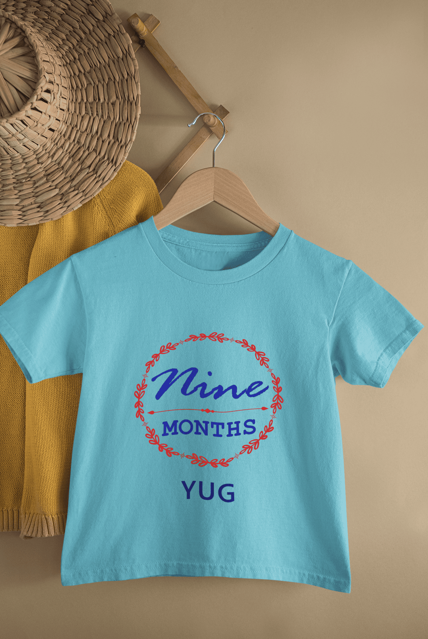 Custom Name Nine Month Birthday Half Sleeves T-Shirt for Boys -FunkyTeesClub