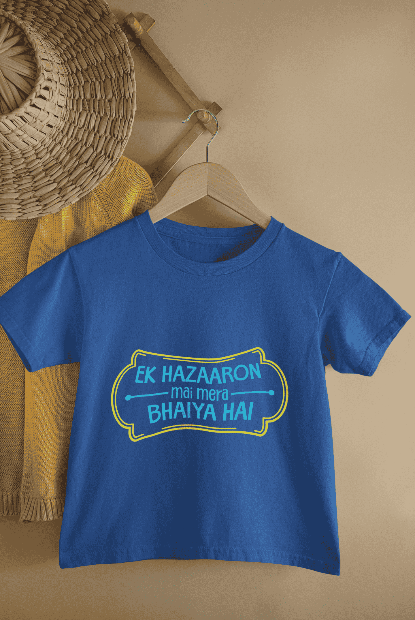 Ek Hazaron Mai Mera Bhaiya Hai Rakshabandhan Half Sleeves T-Shirt For Girls -FunkyTeesClub