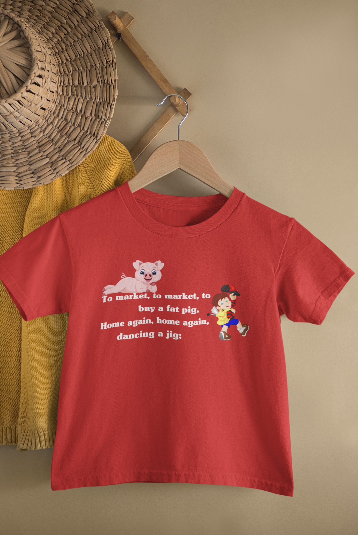 To Market To Market Poem Half Sleeves T-Shirt for Boy-FunkyTeesClub