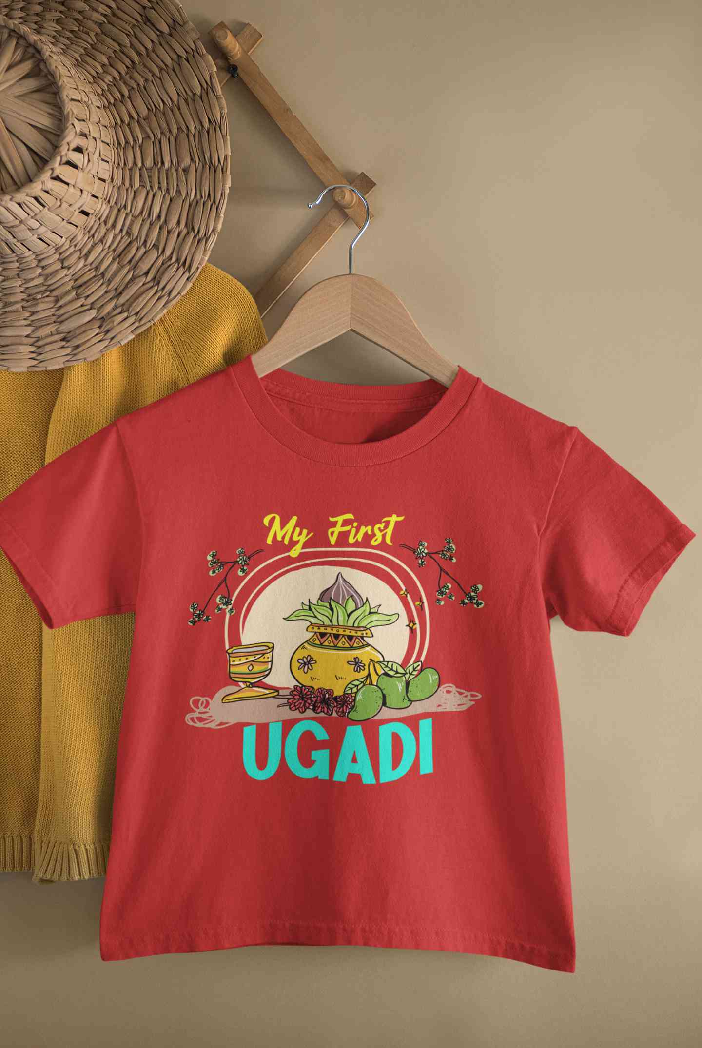 My First Ugadi Half Sleeves T-Shirt for Boy-FunkyTeesClub
