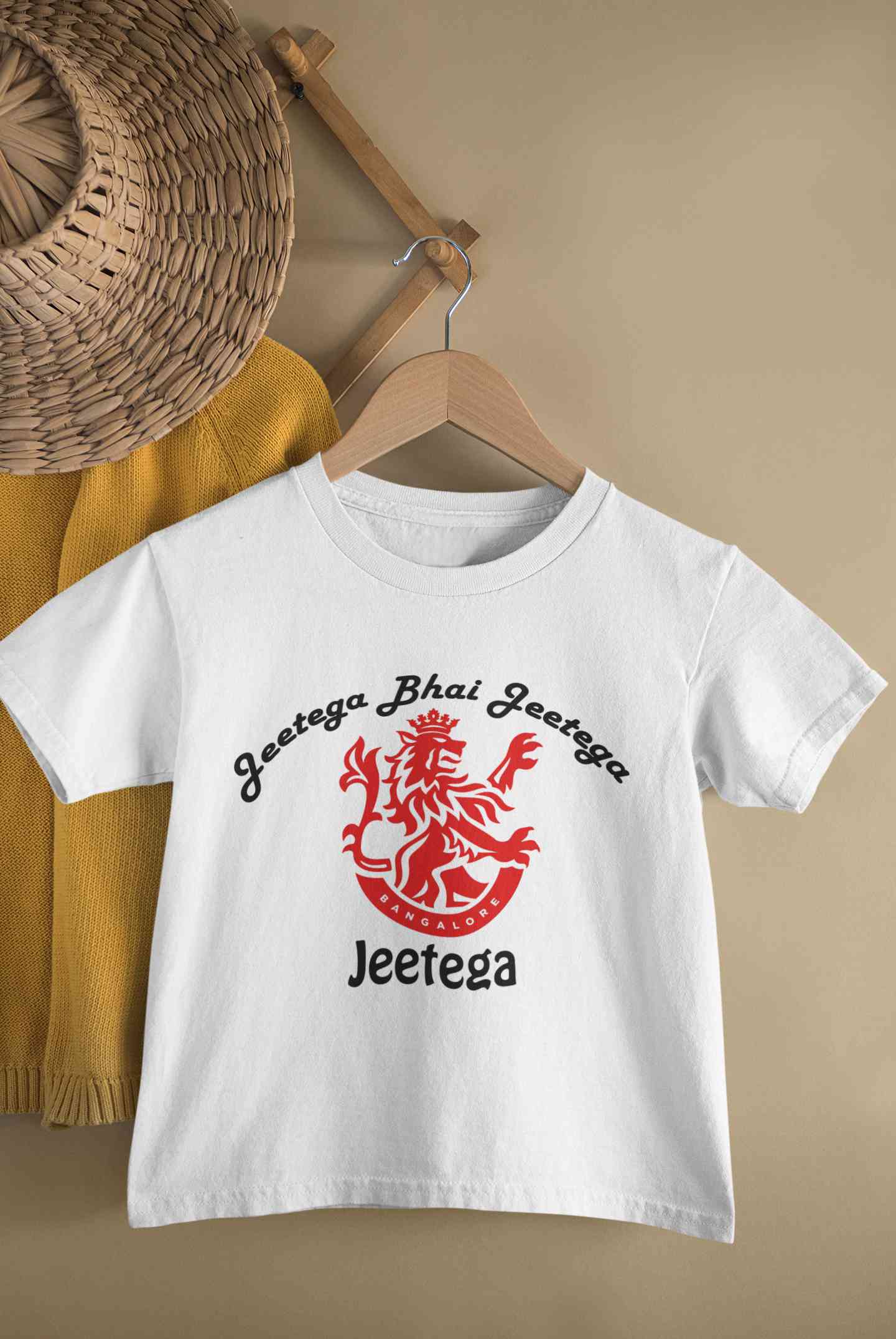 IPL Royal Challengers Bangalore Jeetega Bhai Jeetega RCB Jeetega Half Sleeves T-Shirt For Girls -FunkyTeesClub