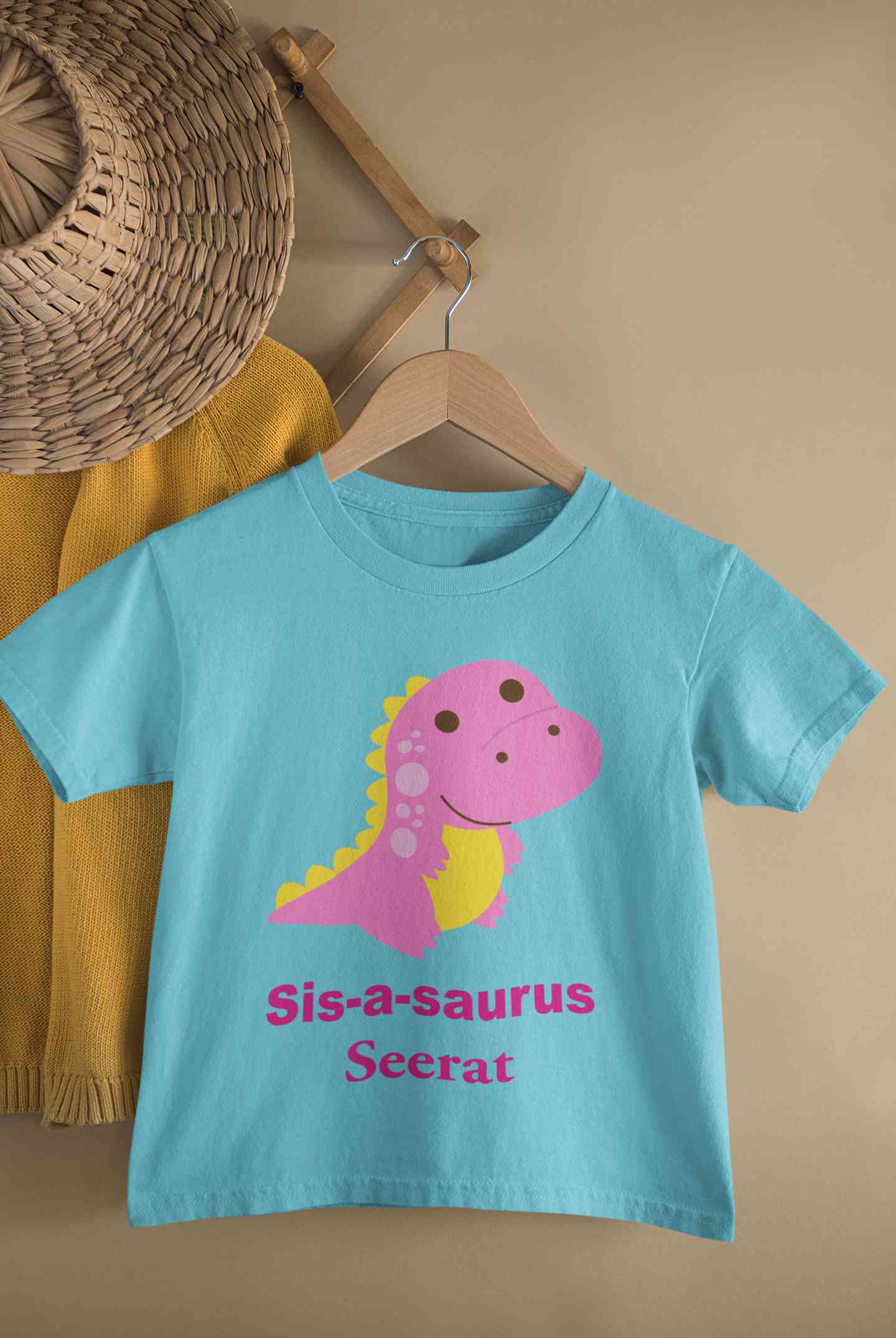Custom Name Sis A Sauras Rakhi Half Sleeves T-Shirt For Girls -FunkyTeesClub