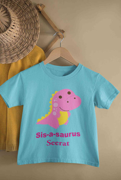 Custom Name Sis A Sauras Rakhi Half Sleeves T-Shirt For Girls -FunkyTeesClub