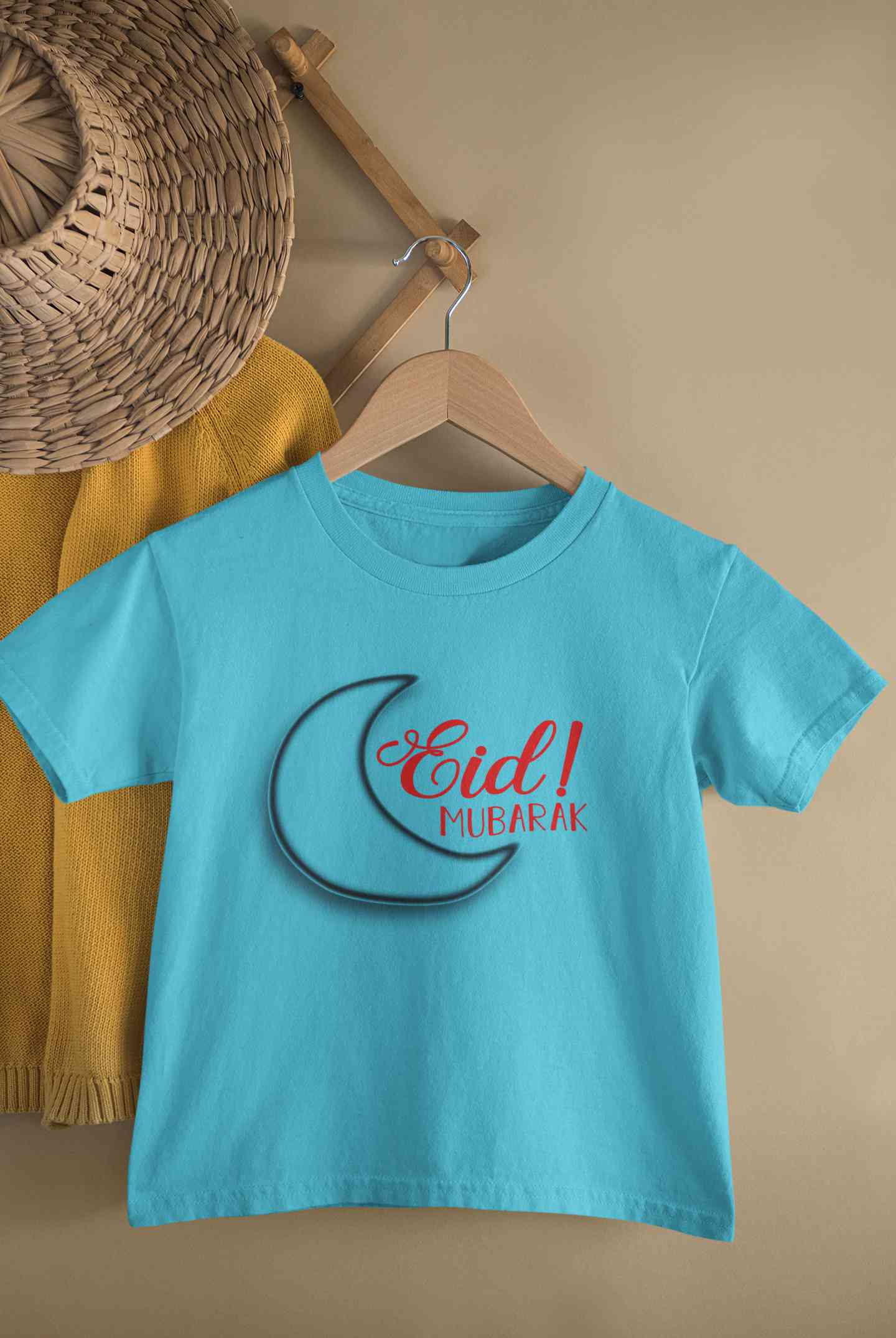 Eid Mubaaarak Half Sleeves T-Shirt for Boy-FunkyTeesClub