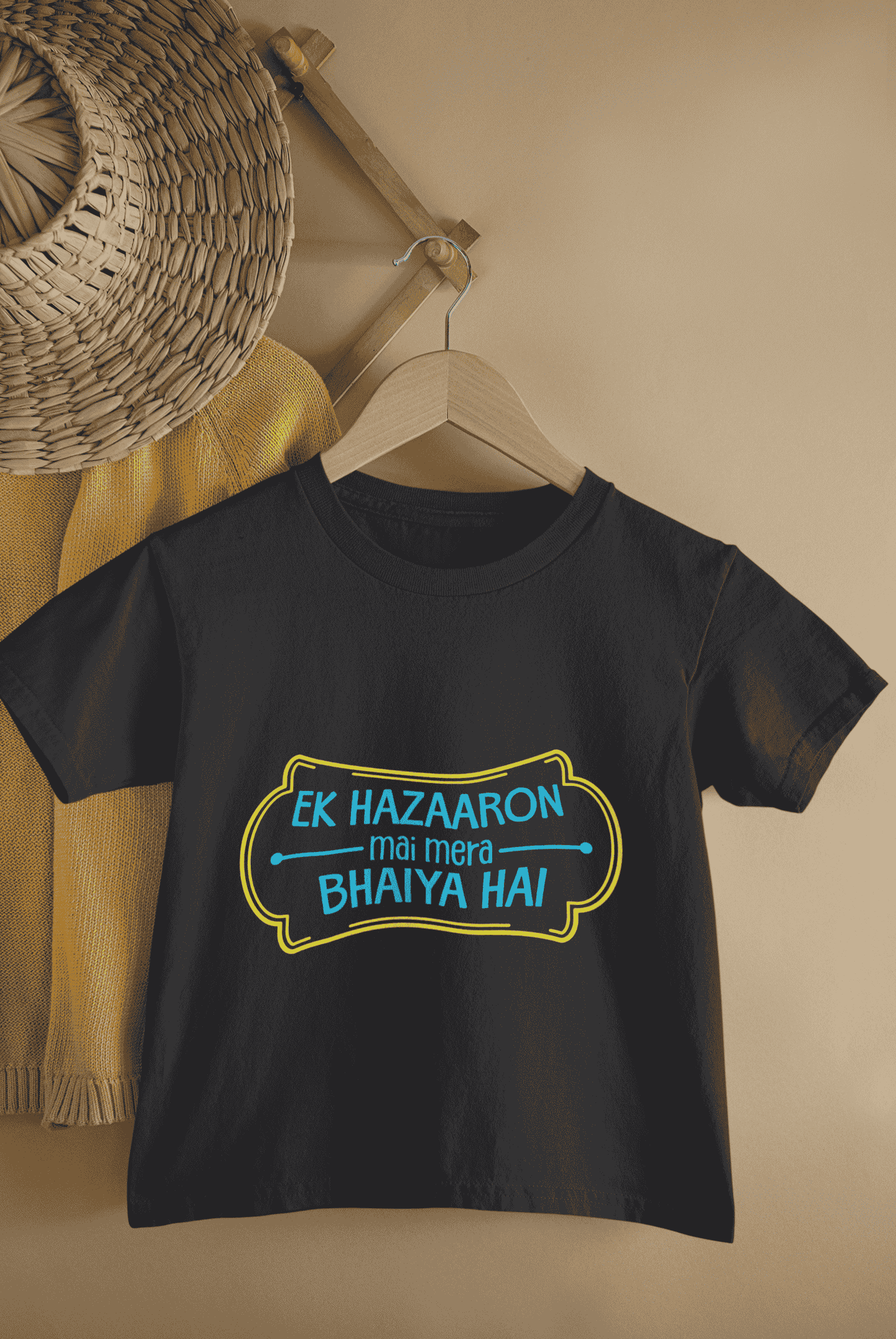 Ek Hazaron Mai Mera Bhaiya Hai Rakshabandhan Half Sleeves T-Shirt For Girls -FunkyTeesClub