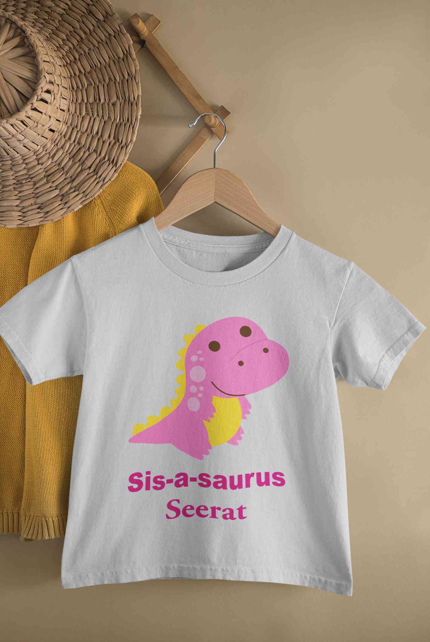 Custom Name Sis A Sauras Rakhi Half Sleeves T-Shirt For Girls -FunkyTeesClub