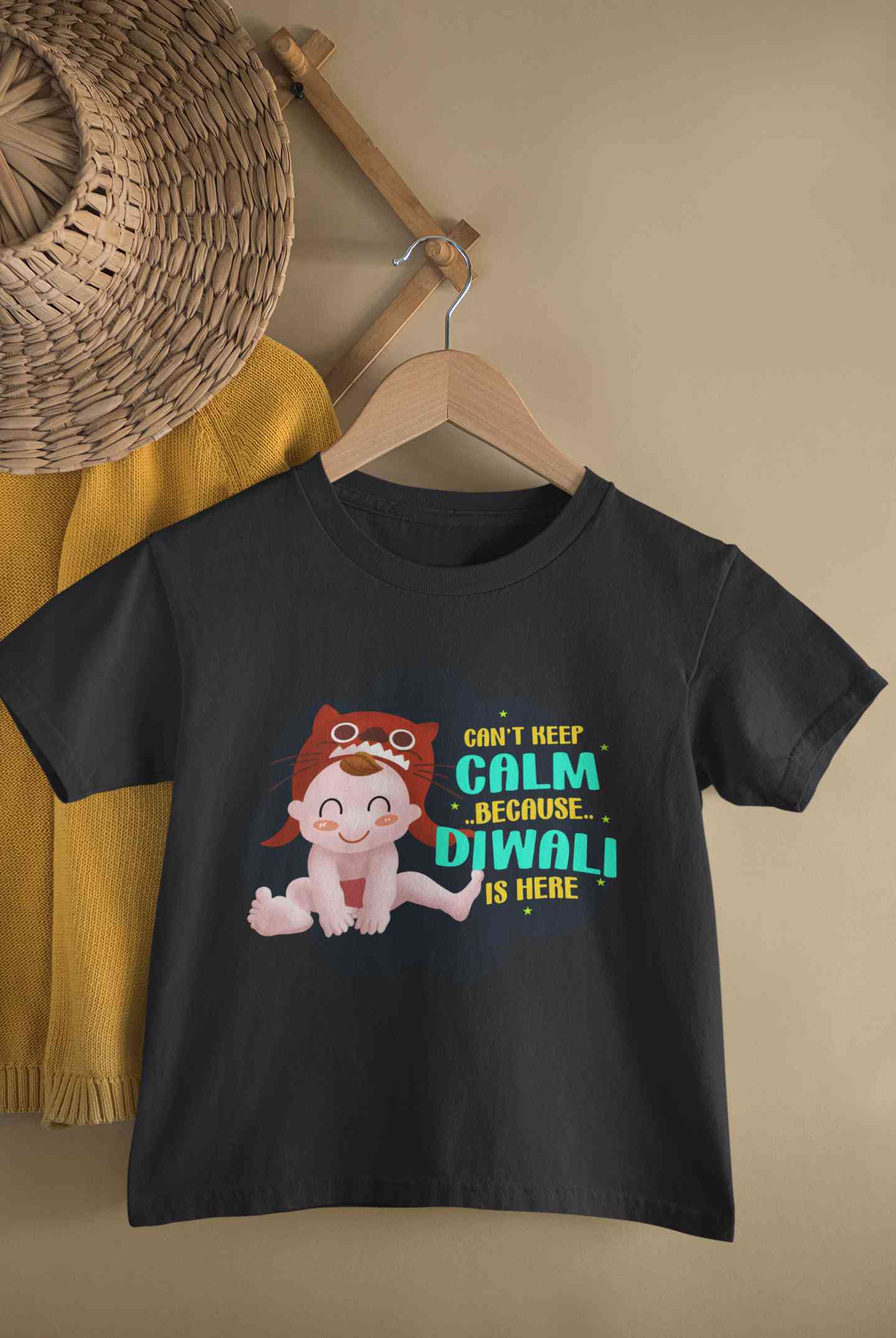Can Not Keep Calm Because Diwali Is Here Half Sleeves T-Shirt for Boy-FunkyTeesClub