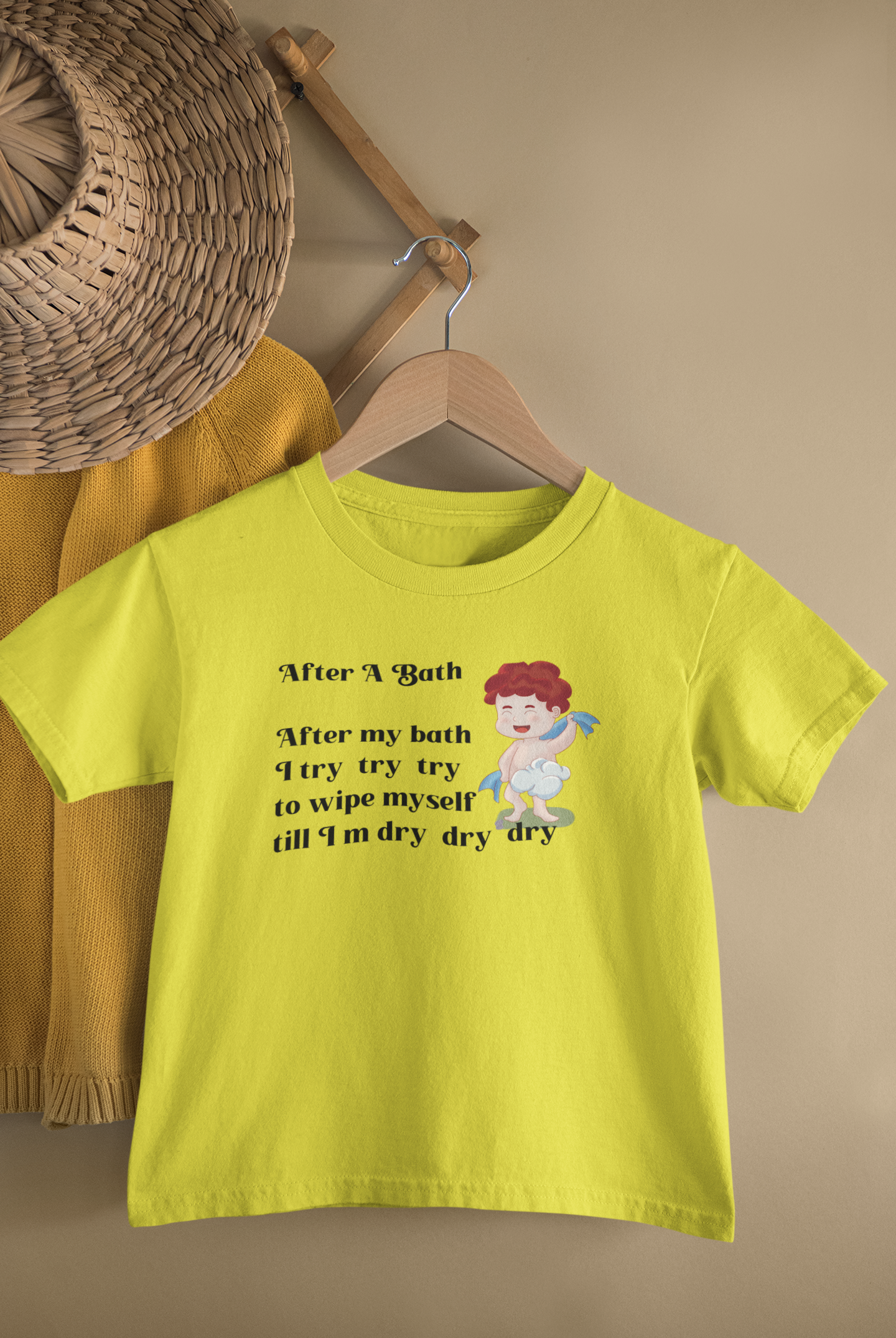 After A Bath Poem Half Sleeves T-Shirt for Boy-FunkyTeesClub