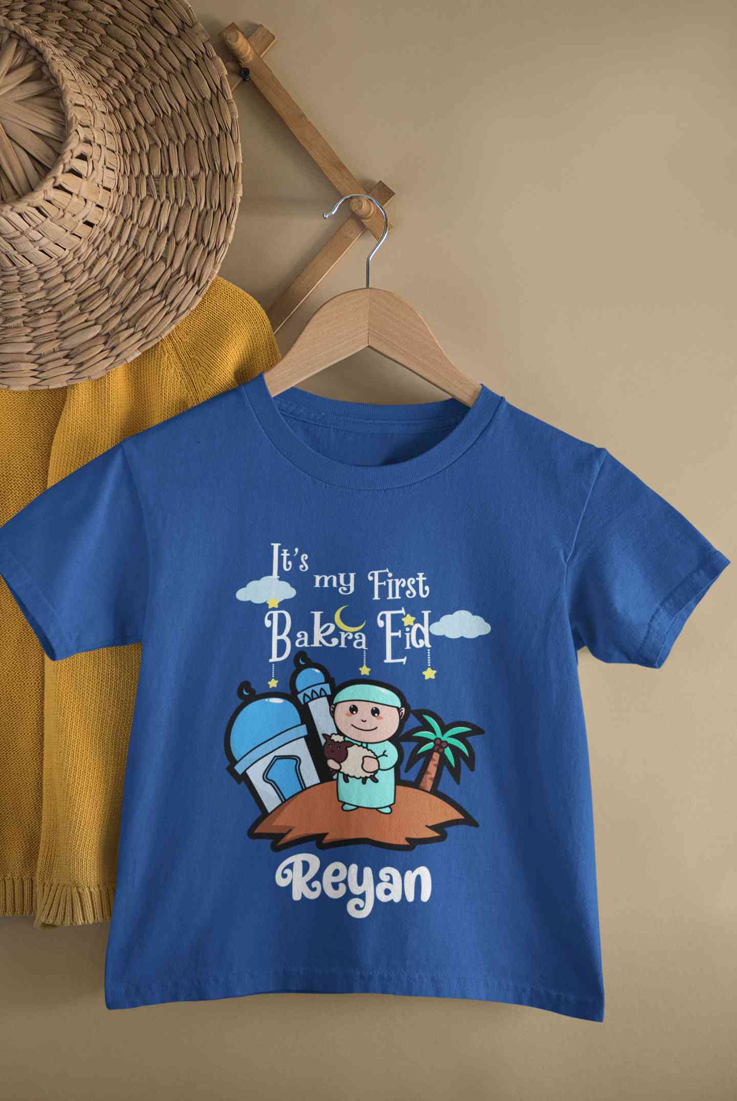 Custom Name Its My First Bakra Eid Half Sleeves T-Shirt for Boy-FunkyTeesClub
