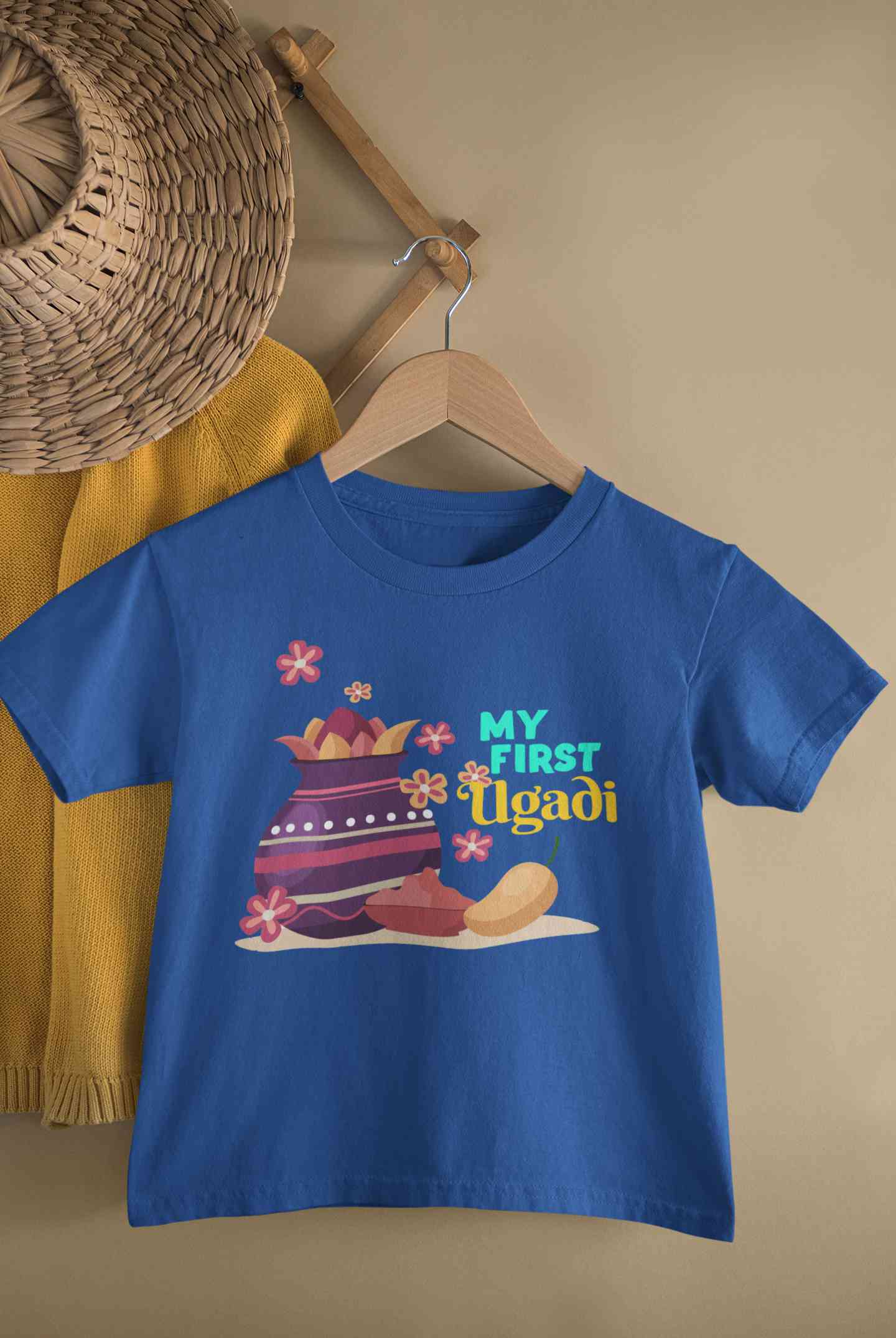 My First Ugadi Half Sleeves T-Shirt for Boy-FunkyTeesClub