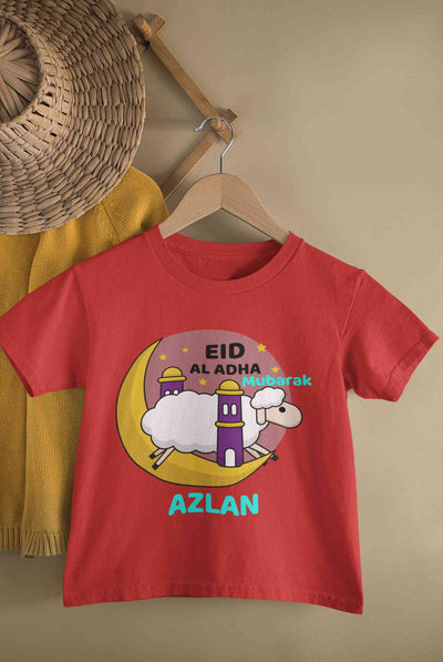 Custom Name Eid Al Adha Bakra Eid Mubarak Half Sleeves T-Shirt for Boy-FunkyTeesClub