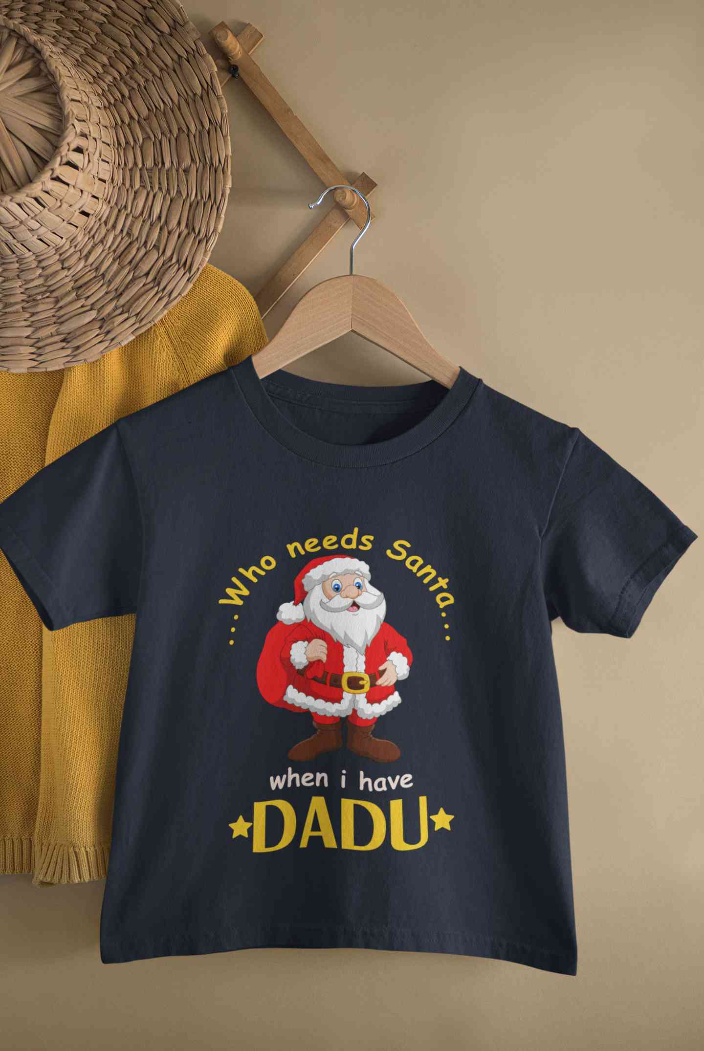 Who Need Santa When I Have Dadu Christmas Half Sleeves T-Shirt for Boy-FunkyTeesClub